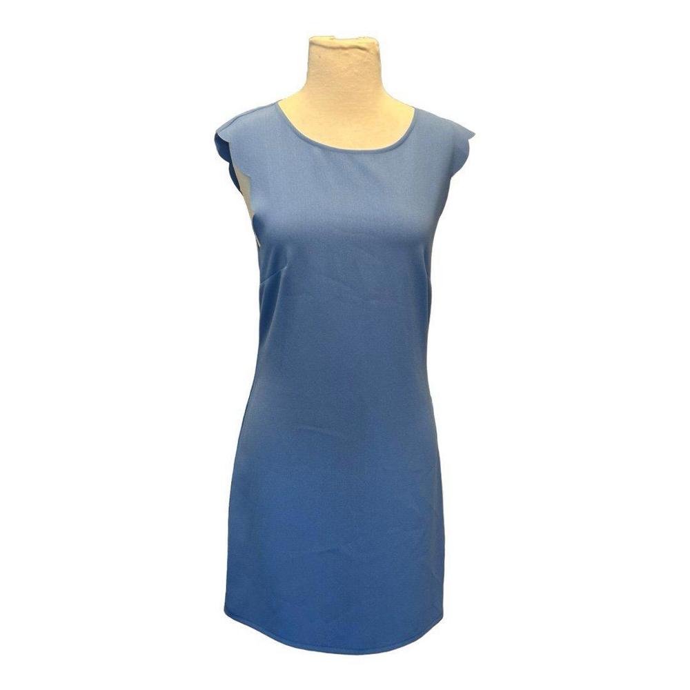 Everly blue scalloped dress